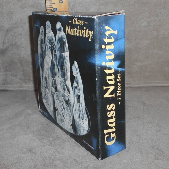 Glass Nativity 7 Piece Set #3568 Original Box Vintage Christmas - Picture 6 of 7
